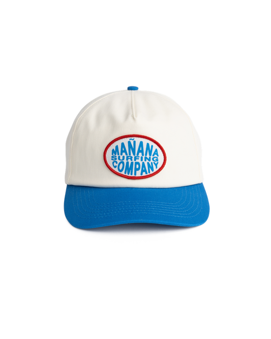 Oval Badge Hat - Off White/Swedish Blue