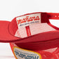 a picture of red mesh hat with Manana written on it