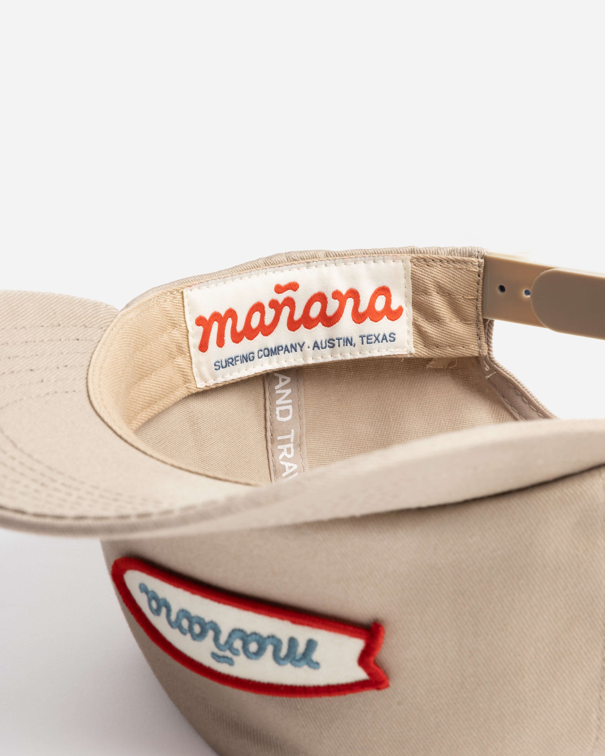 Sand color Retro Fish Snapback with Manana branding