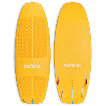 Yellow Terry Surfboard with Manana branding